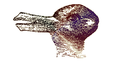 Optical illusion that looks like a duck and a rabbit