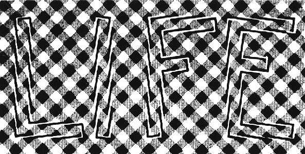 Optical illusion where the word life looks like it is written but the letters are all wrong