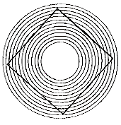 Optical illusion where the sides of a square look curved