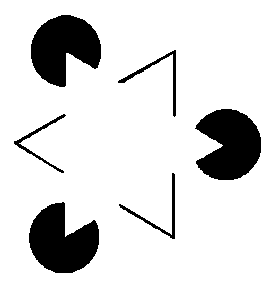 Optical illusion where two triangles are imagined in the minds eye