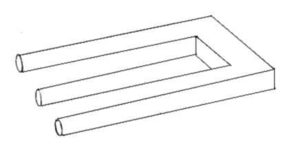 Optical illusion of a trident with an imaginary middle or third prong